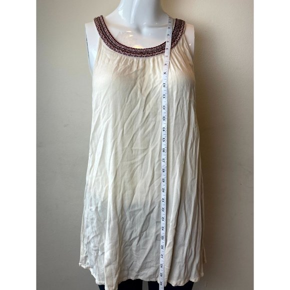 Torrid Women’s Crepe Tank Top Beaded Halter Neck Back Kay Hole Ivory Size 0 - Picture 4 of 7